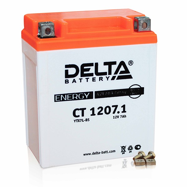 Основное фото Аккумулятор Delta CT 1207.1 YTX7L-BS (114 х 71 х 131)