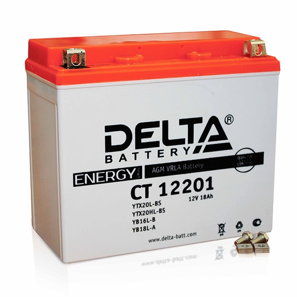 Основное фото Аккумулятор Delta CT 12201 YTX20L-BS (175 х 87 х 155) (плюс справа)