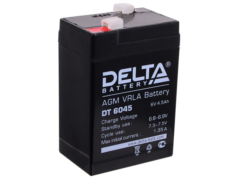 Основное фото Аккумулятор Delta DT 6045 гелевый 6v 4,5ah (70 x 47 x 102)
