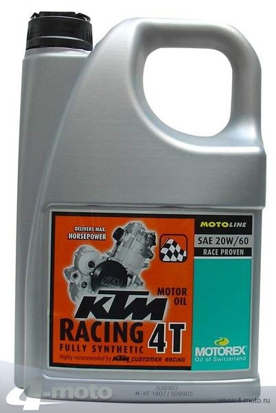 Основное фото MOTOREX масло моторное KTM Racing 4T 20W-60 4L синтетика