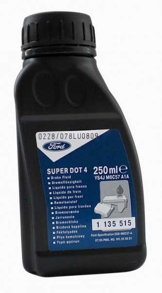 Основное фото Ford Super DOT-4 WSS-M6C57-A2 (0,25л.) 1776308 жидкость тормозная