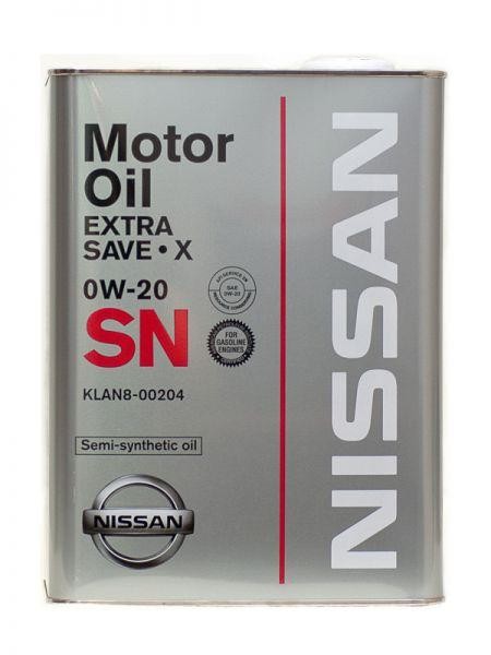 Основное фото Nissan Oil Extra Save X SN 0w20 4л. (п/синт) KLAN8-00204