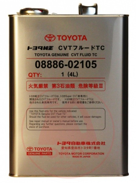 Основное фото Toyota CVT Fluid TC 4л. (жидкость для вариатора) 08886-02105