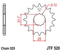 Основное фото Звезда передняя (ведущая) JT SPROCKETS JTF 520 15