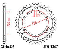 Основное фото Звезда задняя (ведомая) JT SPROCKETS JTR 1847 48