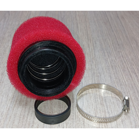 Дополнительное фото товара Фильтр воздушный нул. сопротивления d-42 - 51 мм для питбайка прямой (черный)