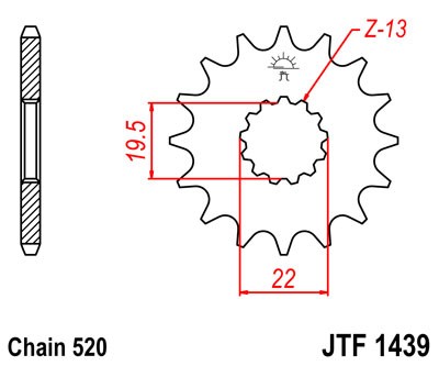 Основное фото Звезда передняя (ведущая) JT SPROCKETS JTF 1439 13