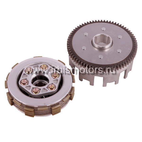 Основное Фото товара Сцепление в сборе 162FMJ, 165FMM (CB150-200) (6 болтов, 6 дисков, 70T)