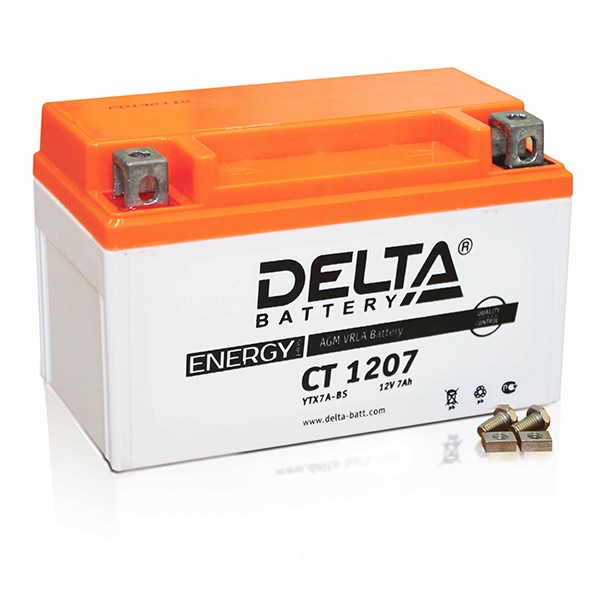 Основное фото Аккумулятор Delta CT 1207 YTX7A-BS (150 х 87 х 93)