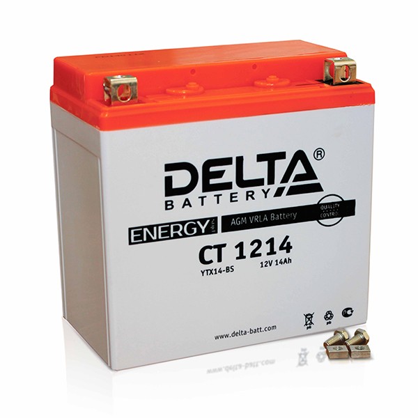 Основное фото Аккумулятор Delta CT 1214 YTX14-BS (152 х 87 х 148)