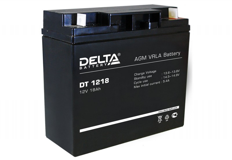 Основное фото Аккумулятор Delta DT 1218 гелевый 12v 18ah (181 x 76 x 167)