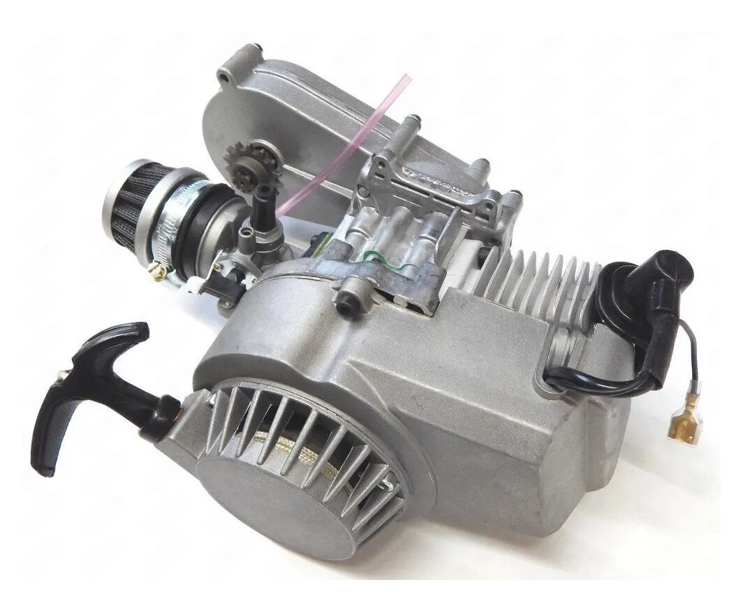 Основное Фото товара Двигатель 50сс 2т для минибайка в сборе