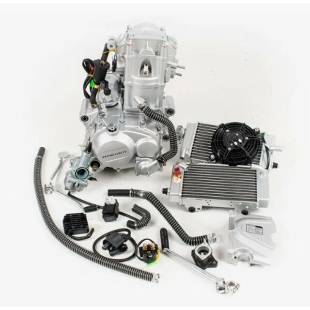 Основное Фото товара Двигатель 250сс 177MM NC250 (77x53,6) Zongshen 4 клапана водянка, полный комплект +радиаторы