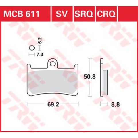 Тормозные колодки TRW MCB611SV