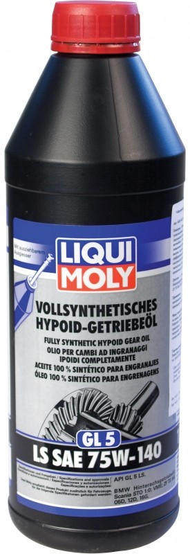 Основное фото LIQUI MOLY Vollsynthetisches Hypoid-Getriebeoil (GL-5) LS 75W-140