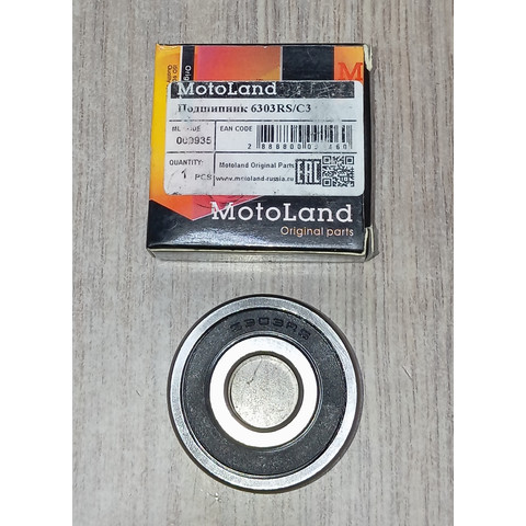 Дополнительное фото товара Подшипник 6303RS/C3 47х17х14 U закр.к-л GY6 50, ред-р Suzuki AD50, колесо ZUBR