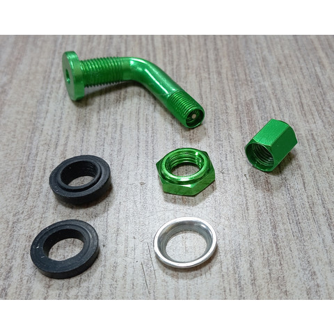 Дополнительное фото товара Вентиль бескамерной покрышки изогнутый (зеленый) разборный