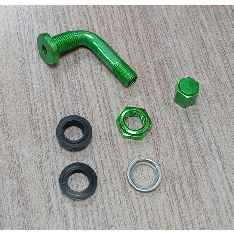 Дополнительное фото товара Вентиль бескамерной покрышки изогнутый (зеленый) разборный