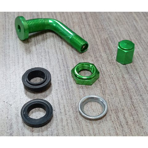 Дополнительное фото товара Вентиль бескамерной покрышки изогнутый (зеленый) разборный