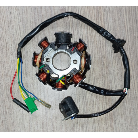 Дополнительное фото товара Статор генератора 4T 161QMK 200cc с реверсом DC 7+1 катушки 5 контактов