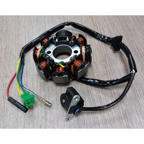 Дополнительное фото товара Статор генератора 4T 161QMK 200cc с реверсом DC 7+1 катушки 5 контактов