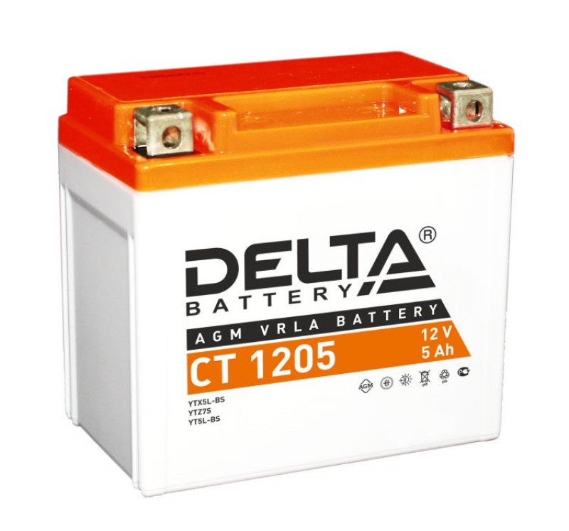 Основное фото Аккумулятор Delta CT 1205 YTX5L-BS (114 х 68 х 106)