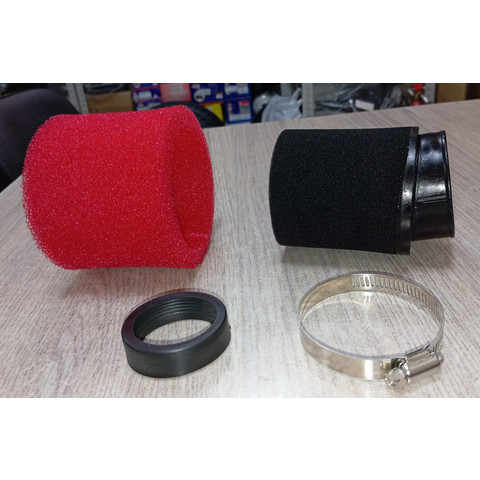 Дополнительное фото товара Фильтр воздушный нул. сопротивления d-38 - 51 мм для питбайка прямой (красный)