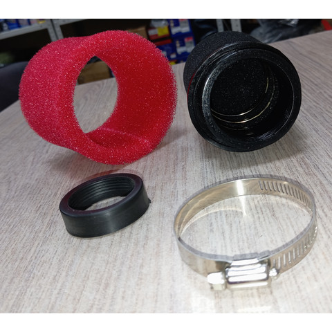 Дополнительное фото товара Фильтр воздушный нул. сопротивления d-38 - 51 мм для питбайка прямой (красный)