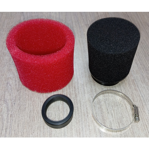 Дополнительное фото товара Фильтр воздушный нул. сопротивления d-38 - 51 мм для питбайка прямой (красный)