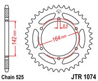 Основное фото Звезда задняя (ведомая) JT SPROCKETS JTR 1074 44