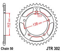 Основное Фото товара Звезда задняя (ведомая) JT SPROCKETS JTR 302 42