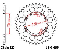 Основное Фото товара Звезда задняя (ведомая) JT SPROCKETS JTR 460 42
