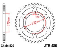 Основное фото Звезда задняя (ведомая) JT SPROCKETS JTR 486 45