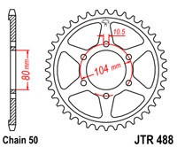 Основное Фото товара Звезда задняя (ведомая) JT SPROCKETS JTR 488 46