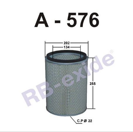 Основное Фото товара Фильтр воздушный RB-exide A-576 8-94156-052-0 (Фильтр воздушный RB-exide A-270)